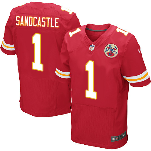 Men's Elite Leon Sandcastle Nike Jersey Red Home - #1 NFL Kansas City Chiefs